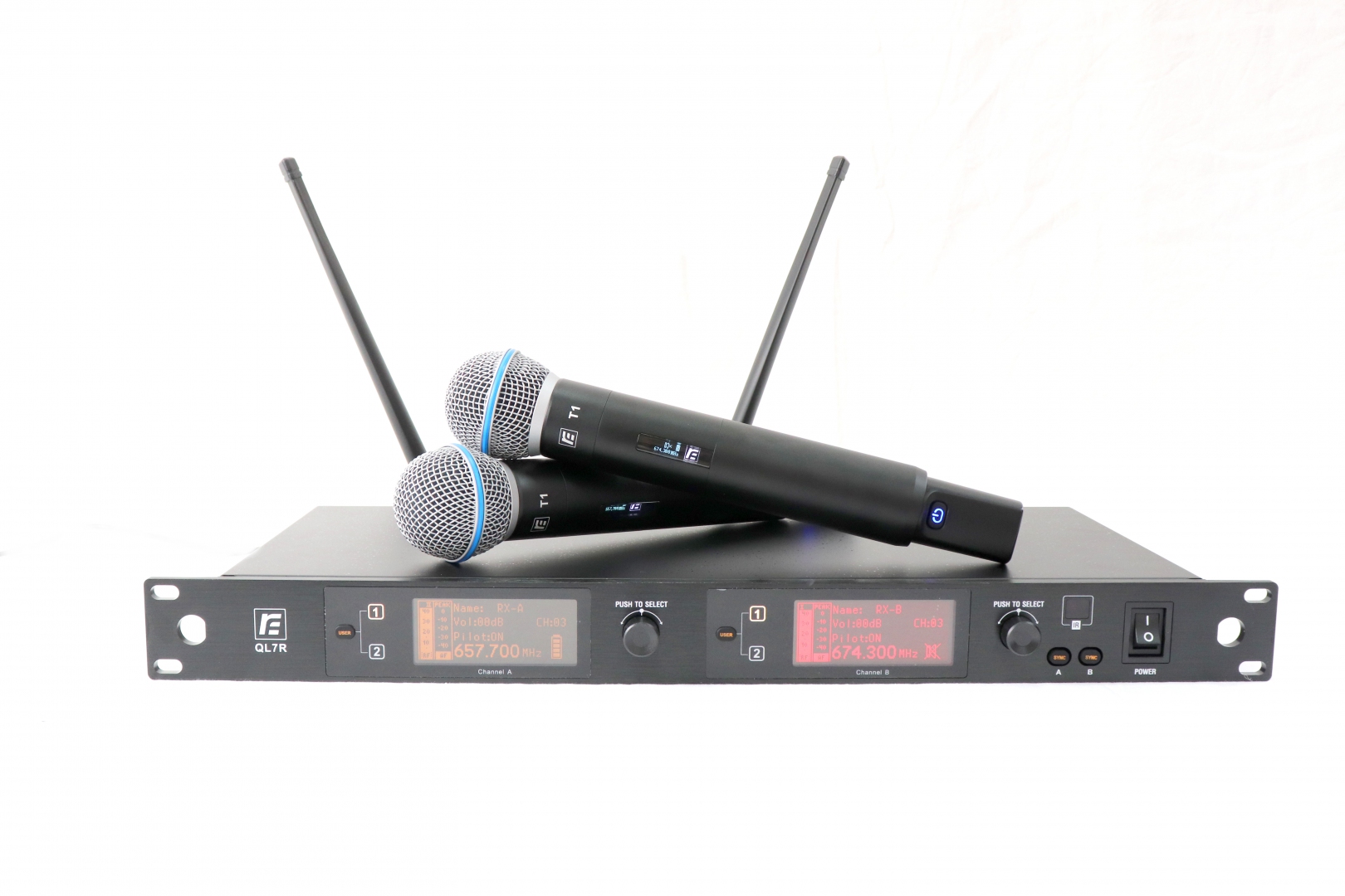 RFIntell QL7R/T1-A 651,800-683,400 МГц 2-канальная радиосистема с 2-мя ручными микрофонами в Каменск-Уральске
